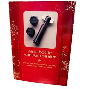 Wine Bottle Vacuum Sealer Gift Set Holiday Entertaining Kitchen Bar‎ Tool NIB